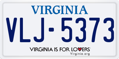 VA license plate VLJ5373