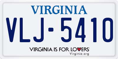 VA license plate VLJ5410