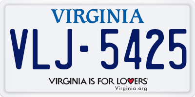 VA license plate VLJ5425