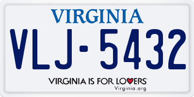 VA license plate VLJ5432