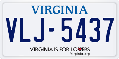 VA license plate VLJ5437