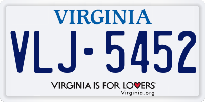 VA license plate VLJ5452