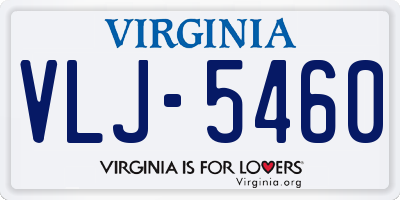 VA license plate VLJ5460