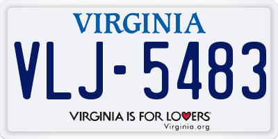 VA license plate VLJ5483