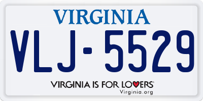 VA license plate VLJ5529