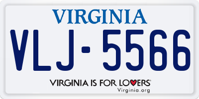 VA license plate VLJ5566