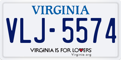 VA license plate VLJ5574