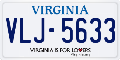 VA license plate VLJ5633