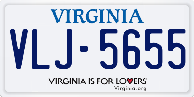 VA license plate VLJ5655