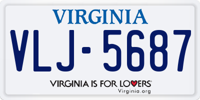 VA license plate VLJ5687