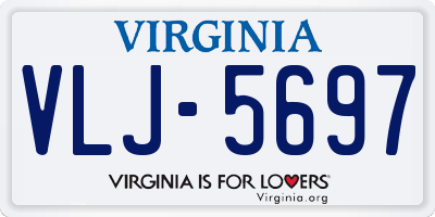 VA license plate VLJ5697