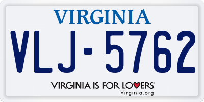 VA license plate VLJ5762