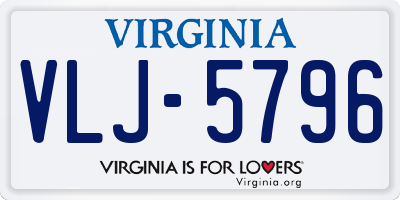 VA license plate VLJ5796