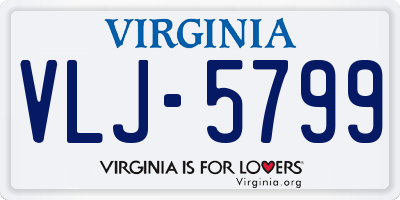 VA license plate VLJ5799