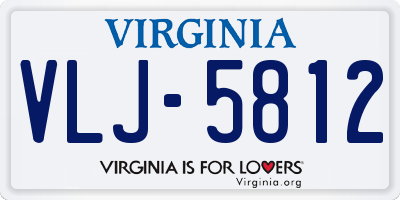 VA license plate VLJ5812