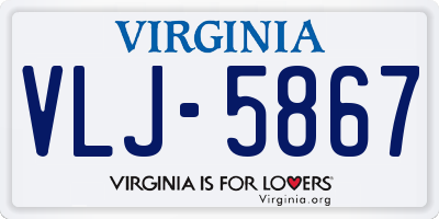 VA license plate VLJ5867