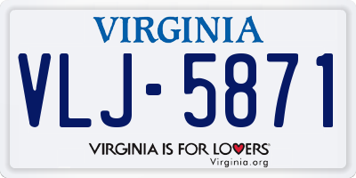 VA license plate VLJ5871