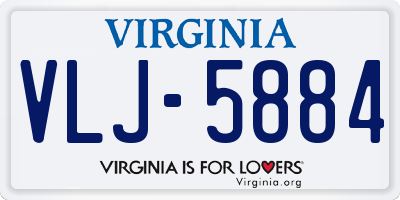 VA license plate VLJ5884