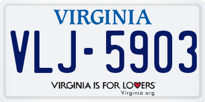 VA license plate VLJ5903