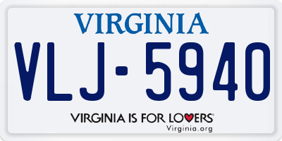 VA license plate VLJ5940