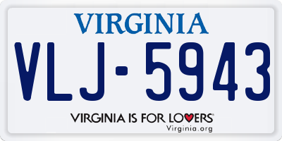 VA license plate VLJ5943