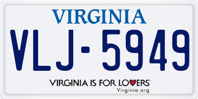 VA license plate VLJ5949