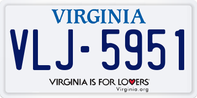 VA license plate VLJ5951