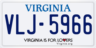 VA license plate VLJ5966