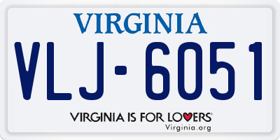 VA license plate VLJ6051