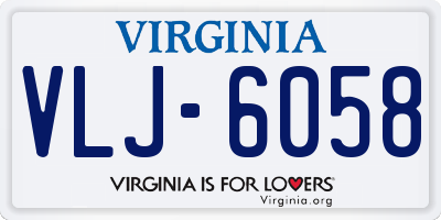 VA license plate VLJ6058