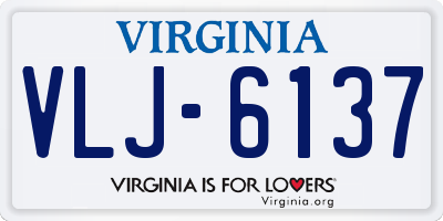 VA license plate VLJ6137