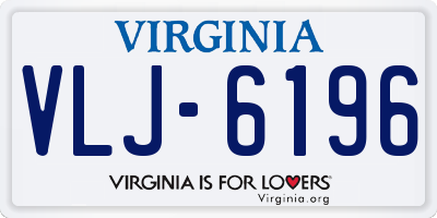 VA license plate VLJ6196