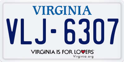 VA license plate VLJ6307