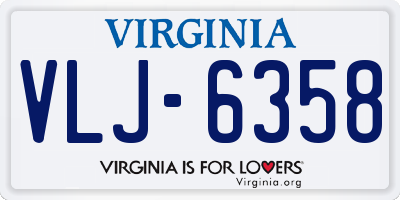 VA license plate VLJ6358