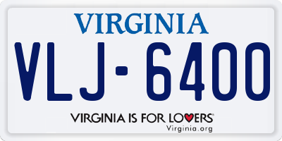 VA license plate VLJ6400