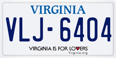 VA license plate VLJ6404