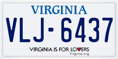 VA license plate VLJ6437