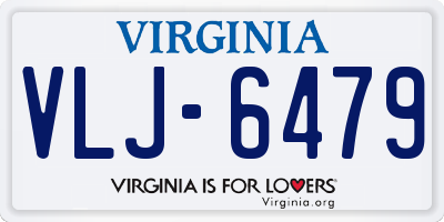 VA license plate VLJ6479