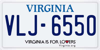 VA license plate VLJ6550