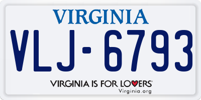 VA license plate VLJ6793
