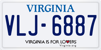 VA license plate VLJ6887