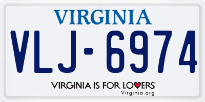 VA license plate VLJ6974