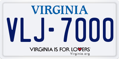 VA license plate VLJ7000