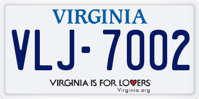 VA license plate VLJ7002