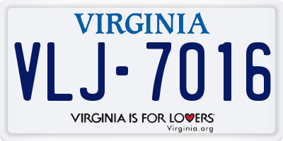 VA license plate VLJ7016