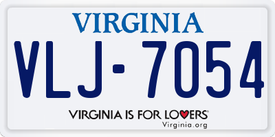 VA license plate VLJ7054