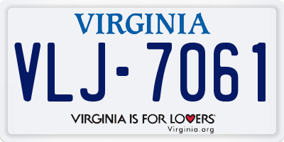 VA license plate VLJ7061