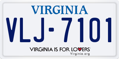 VA license plate VLJ7101