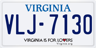VA license plate VLJ7130