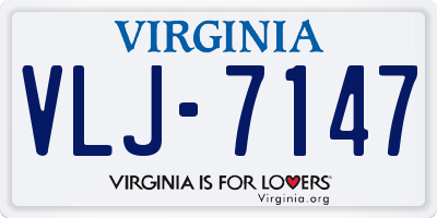 VA license plate VLJ7147